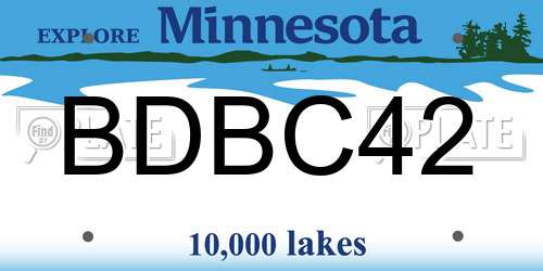 BDBC42 Minnesota License Plate