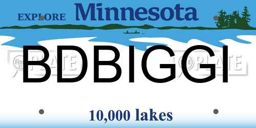 BDBIGGI Minnesota License Plate
