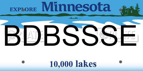 BDBSSSE Minnesota License Plate