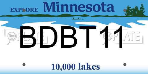 BDBT11 Minnesota License Plate