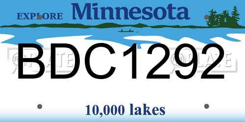 BDC1292 Minnesota License Plate