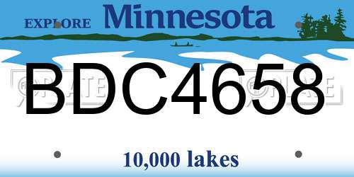 BDC4658 Minnesota License Plate