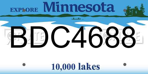 BDC4688 Minnesota License Plate