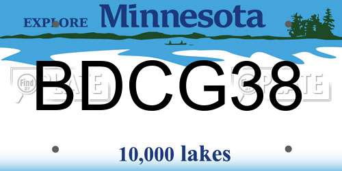 BDCG38 Minnesota License Plate