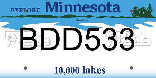 BDD533 Minnesota License Plate