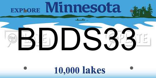 BDDS33 Minnesota License Plate