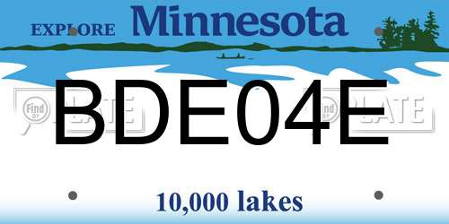 BDE04E Minnesota License Plate