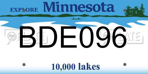 BDE096 Minnesota License Plate
