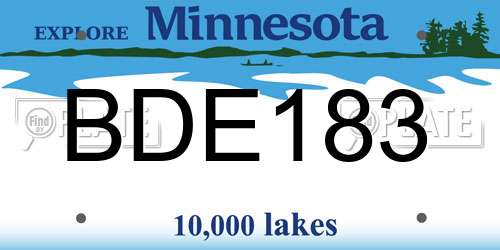BDE183 Minnesota License Plate