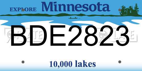 BDE2823 Minnesota License Plate