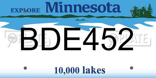 BDE452 Minnesota License Plate