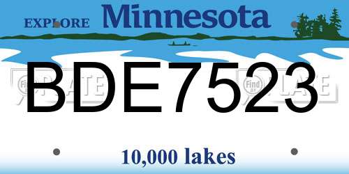 BDE7523 Minnesota License Plate