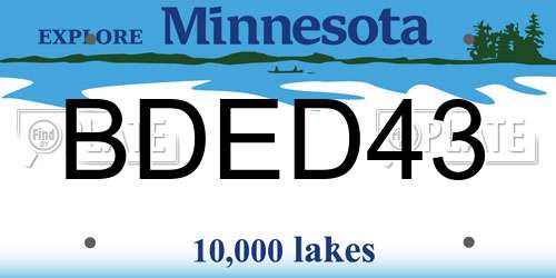 BDED43 Minnesota License Plate