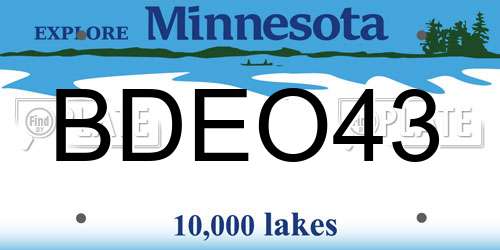 BDEO43 Minnesota License Plate