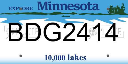 BDG2414 Minnesota License Plate