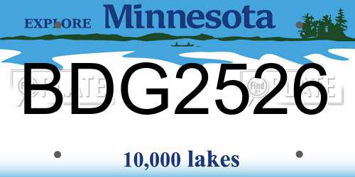 BDG2526 Minnesota License Plate