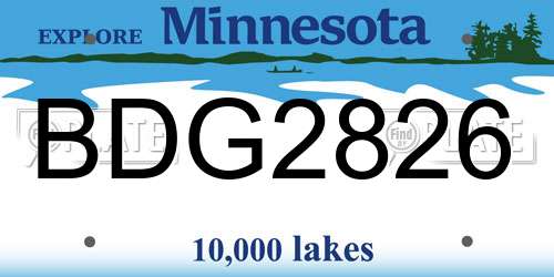 BDG2826 Minnesota License Plate