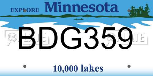 BDG359 Minnesota License Plate