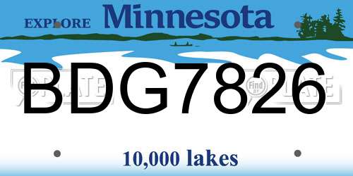 BDG7826 Minnesota License Plate