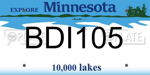 BDI105 Minnesota License Plate