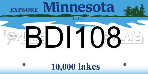 BDI108 Minnesota License Plate