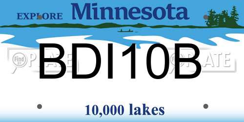 BDI10B Minnesota License Plate