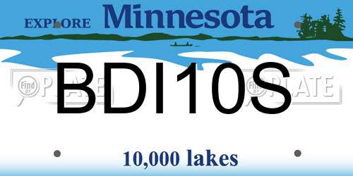 BDI10S Minnesota License Plate