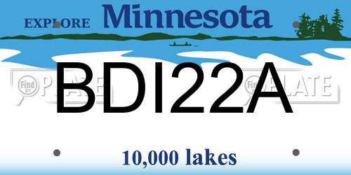 BDI22A Minnesota License Plate