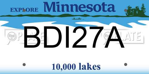 BDI27A Minnesota License Plate