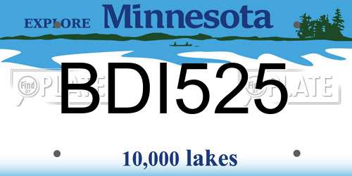 BDI525 Minnesota License Plate