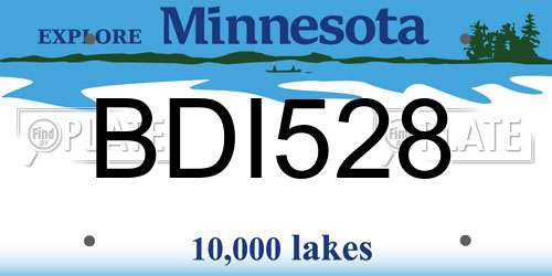BDI528 Minnesota License Plate