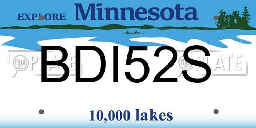 BDI52S Minnesota License Plate