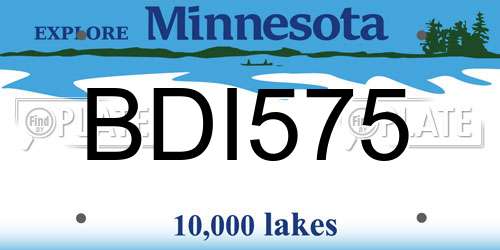 BDI575 Minnesota License Plate