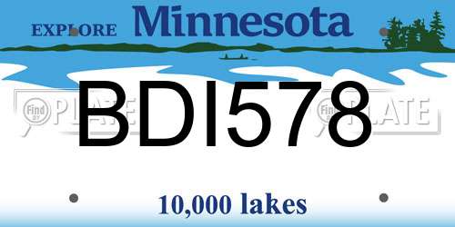 BDI578 Minnesota License Plate