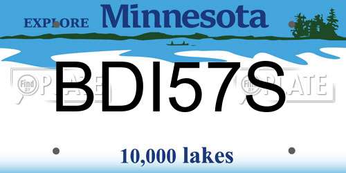 BDI57S Minnesota License Plate