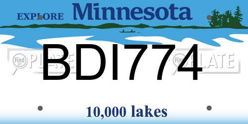 BDI774 Minnesota License Plate
