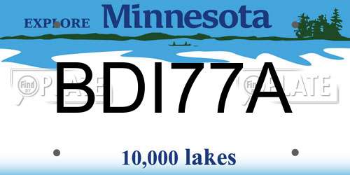 BDI77A Minnesota License Plate