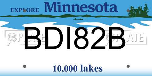 BDI82B Minnesota License Plate