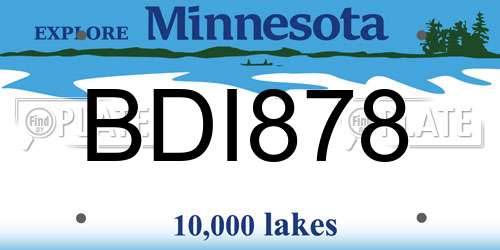 BDI878 Minnesota License Plate