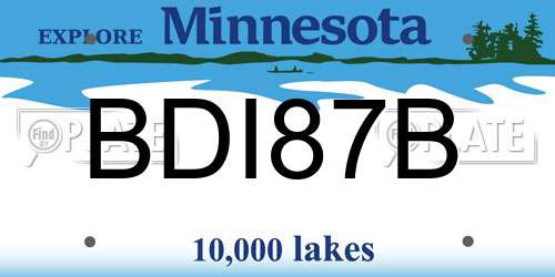 BDI87B Minnesota License Plate