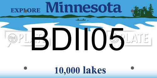 BDII05 Minnesota License Plate
