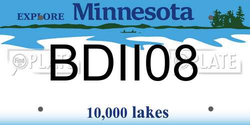 BDII08 Minnesota License Plate