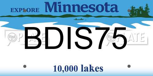 BDIS75 Minnesota License Plate