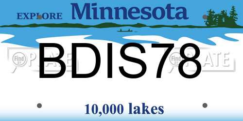 BDIS78 Minnesota License Plate
