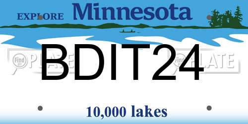 BDIT24 Minnesota License Plate