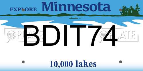 BDIT74 Minnesota License Plate