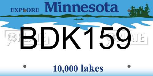 BDK159 Minnesota License Plate