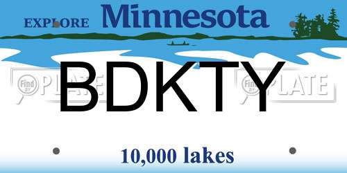 BDKTY Minnesota License Plate