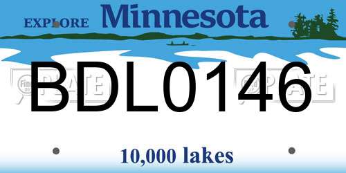 BDL0146 Minnesota License Plate