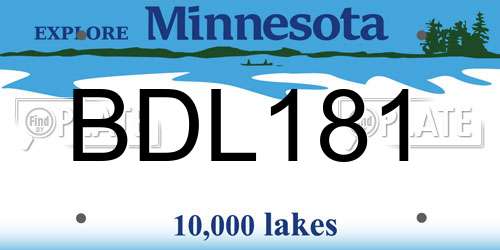 BDL181 Minnesota License Plate